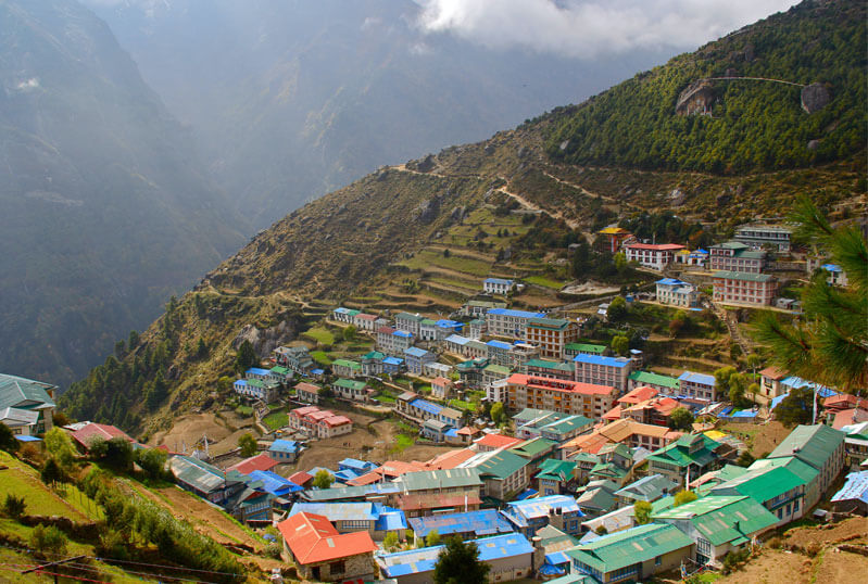 Namche Bazaar which is located in Nepal