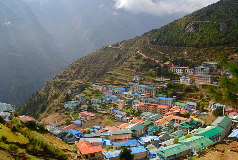 Namche Bazaar which is located in Province 1 of Nepal